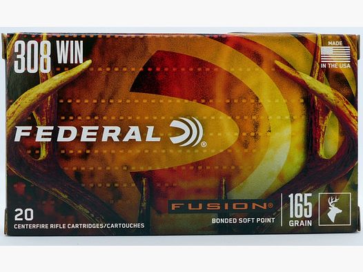 Federal .308 Win. FUSION 10.7g/165gr. Rifle Cartridges
