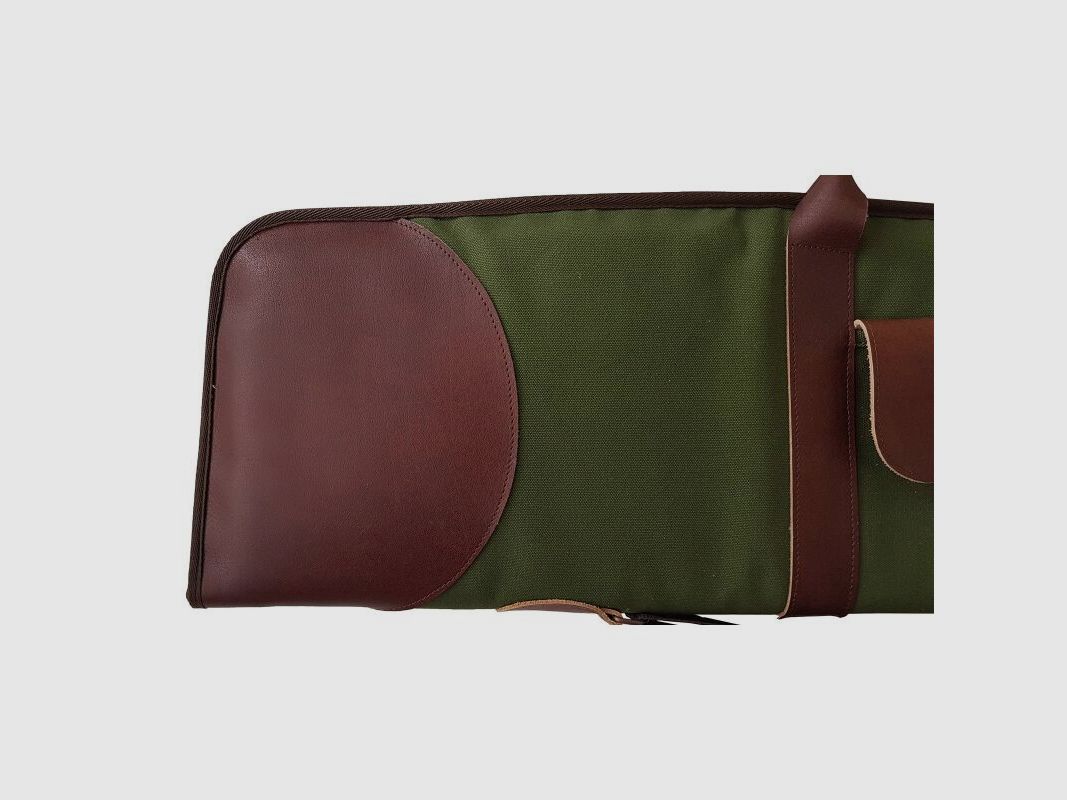 AKAH Futteral Canvas-Leder Grün-Braun