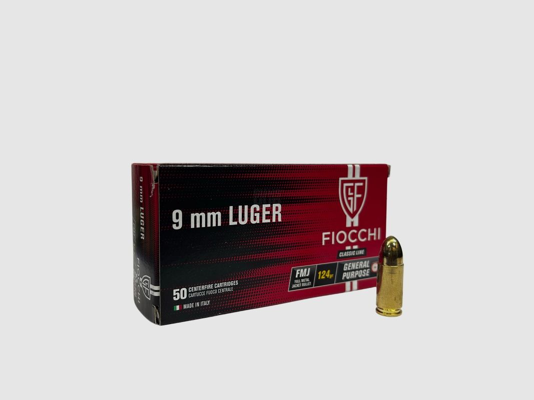 Fiocchi 9x19 FMJ ammunition 8 g