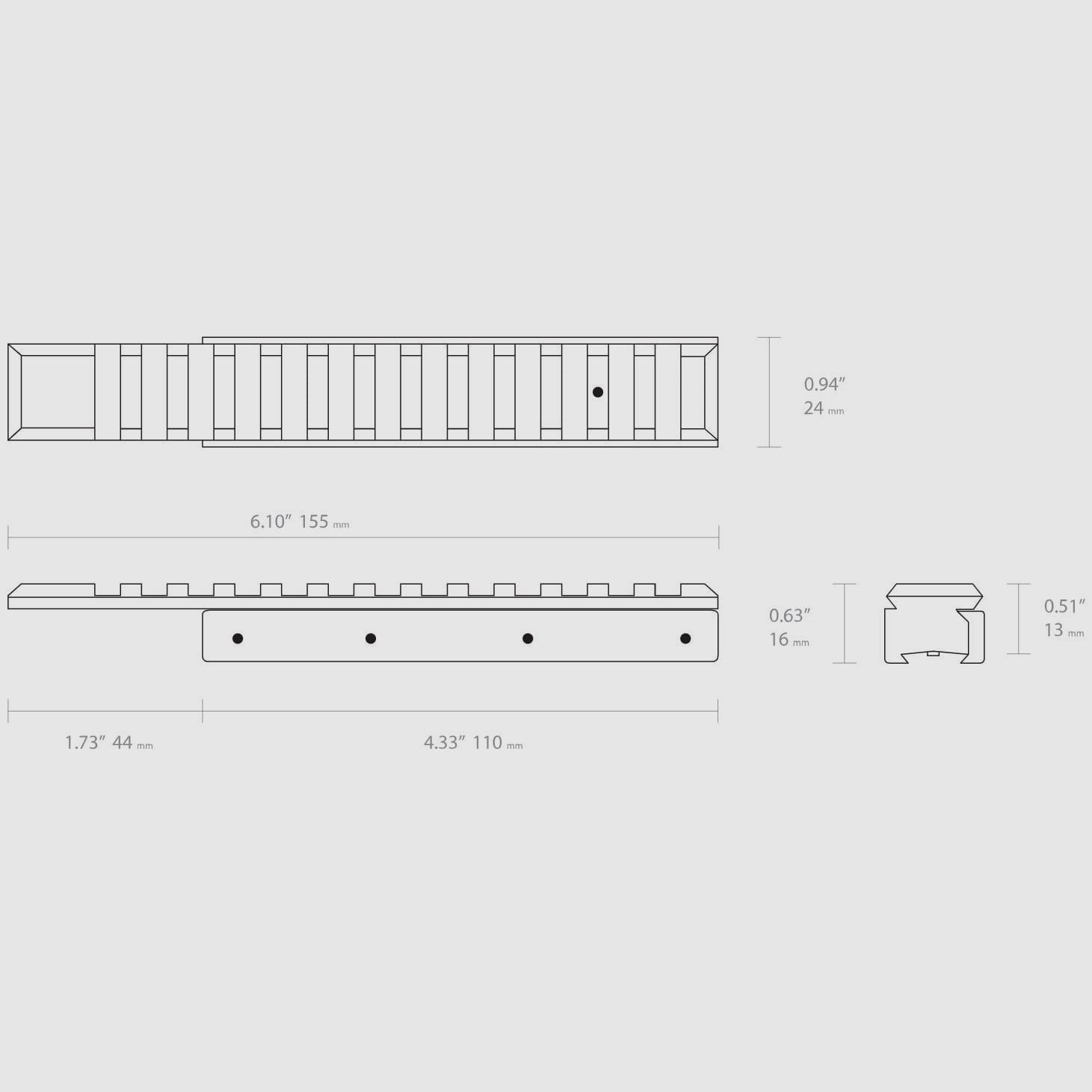 Hawke Adapterschiene aus Aluminium einteilig, Bild 2 von 2