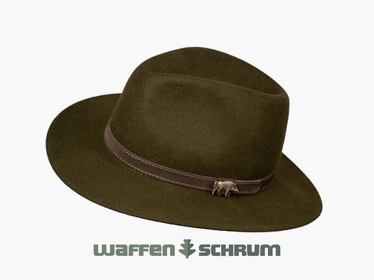 Forest felt hat with ear flaps dark green