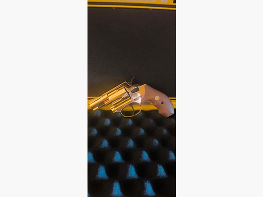 Revolver 9mmRK, 24Karat Vergoldet & Ungeschossen von Smith & Wesson, Modell Chiefs Special