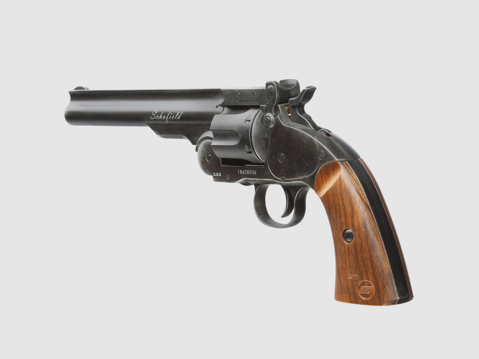 ASG Schofield 1877 6 Zoll CO2-Revolver Kal. 4,5 mm Diabolo + Stahl-BB - 4 Joule