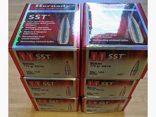 100x Hornady SST 170gr 8mm (.323)