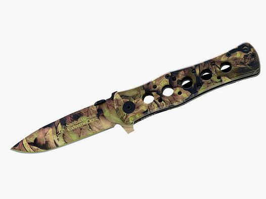 Smith and Wesson Extreme Ops Camo, Acier 440 A, Échelles en Aluminium, Clip
