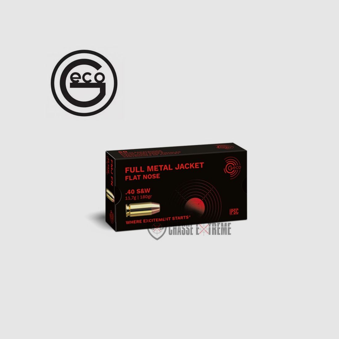 50 cartucce GECO cal 40 S&W 180gr FMJ
