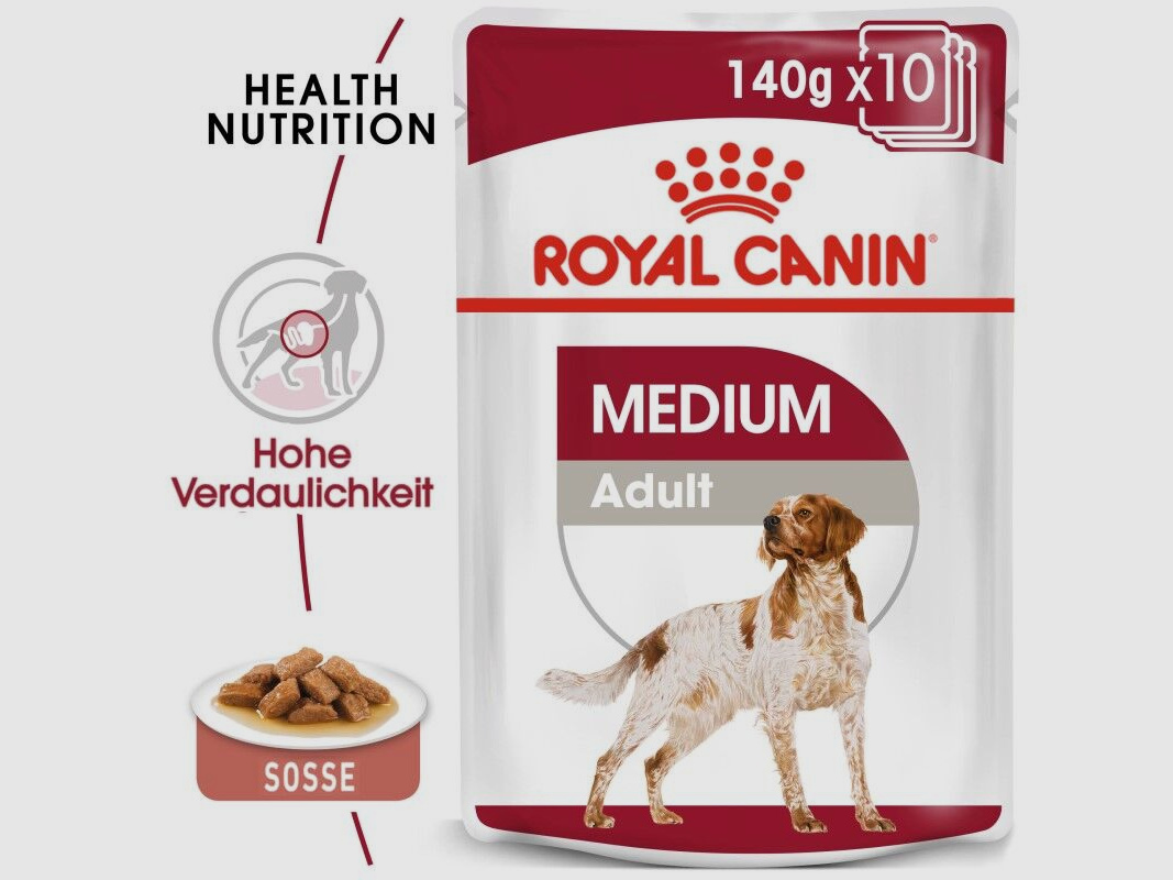 ROYAL CANIN Mittelgroße Hunde Nassfutter Medium Adult 10x140 g