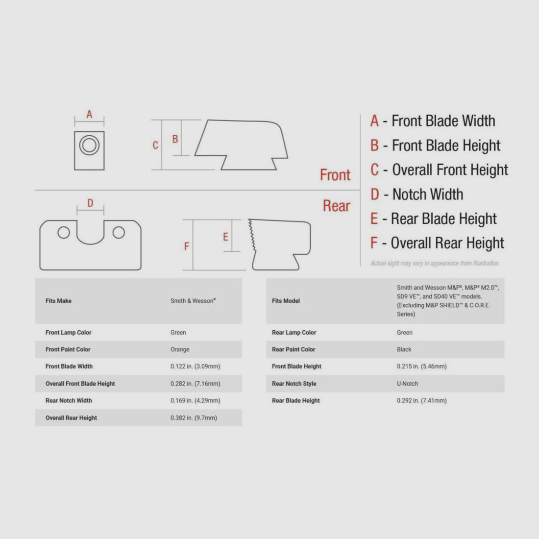 Trijicon N-Vision HD XR Orange S&W M&P/SD