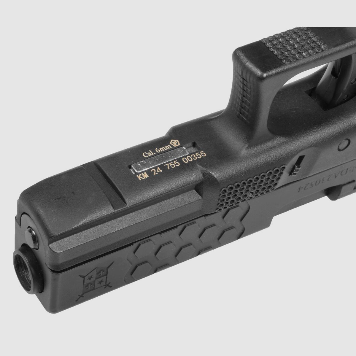 P03 GBB Airsoft Pistool met Grip Stippling in Zwart | Delta Armory