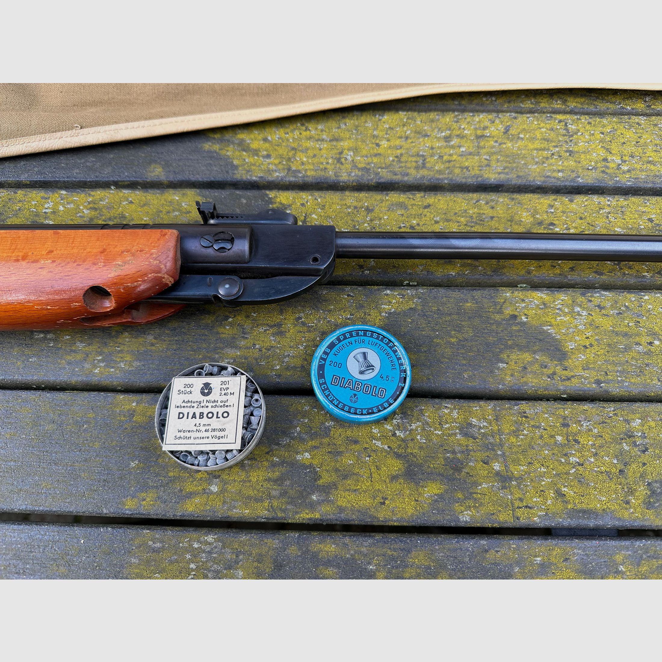 Fucile ad aria compressa DDR Haenel modello 303 con borsa