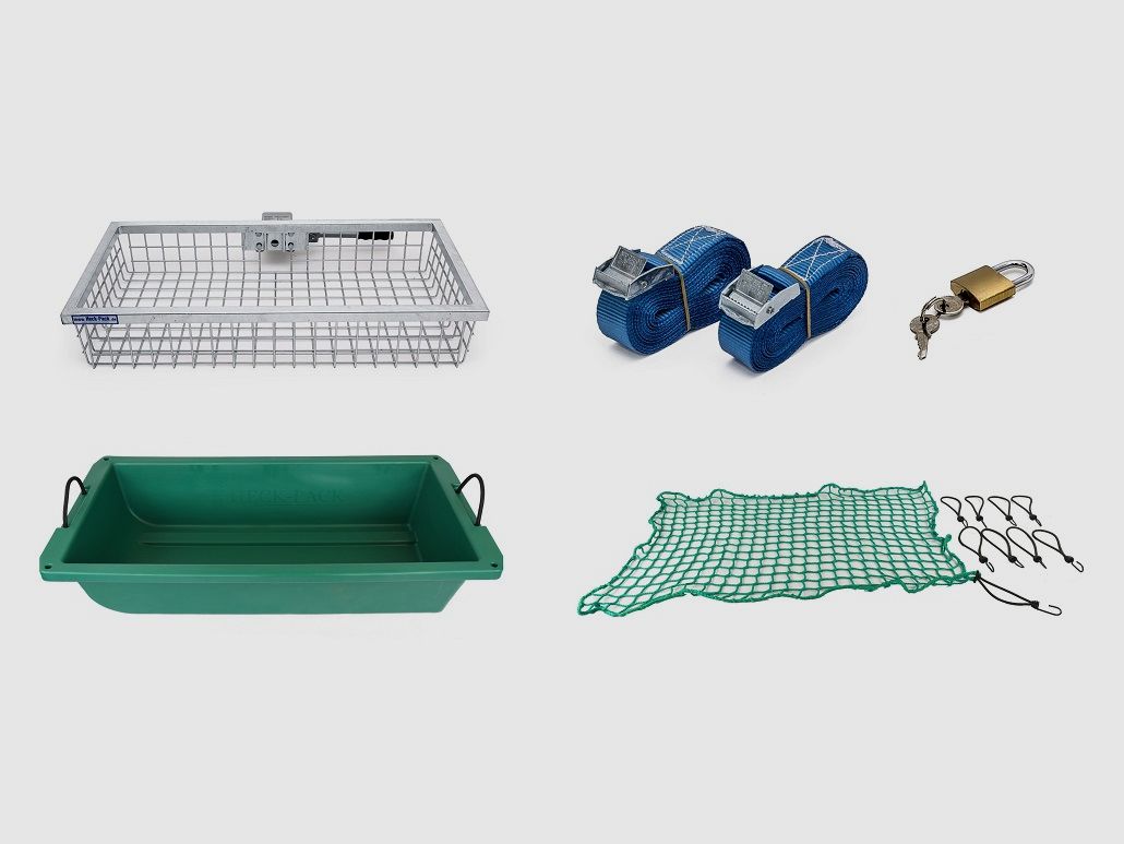 Heck-Pack Jungjägerpaket: Heckträger + Wildwanne + Abdecknetz (1000x500x175mm)
