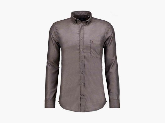 RAGMAN Uni Shirt Ceramica, Button-down Collar Dark Brown