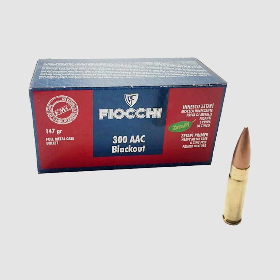 Fiocchi Munitie 300 AAC Blackout 147 grains FMJ (doos van 50)