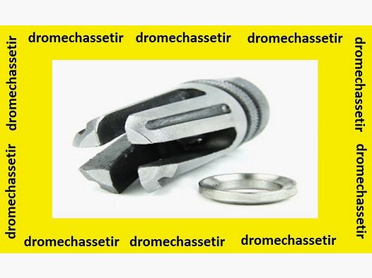 Cache flamme a 4 fourches pour filetage 1/2×28, couleur inox