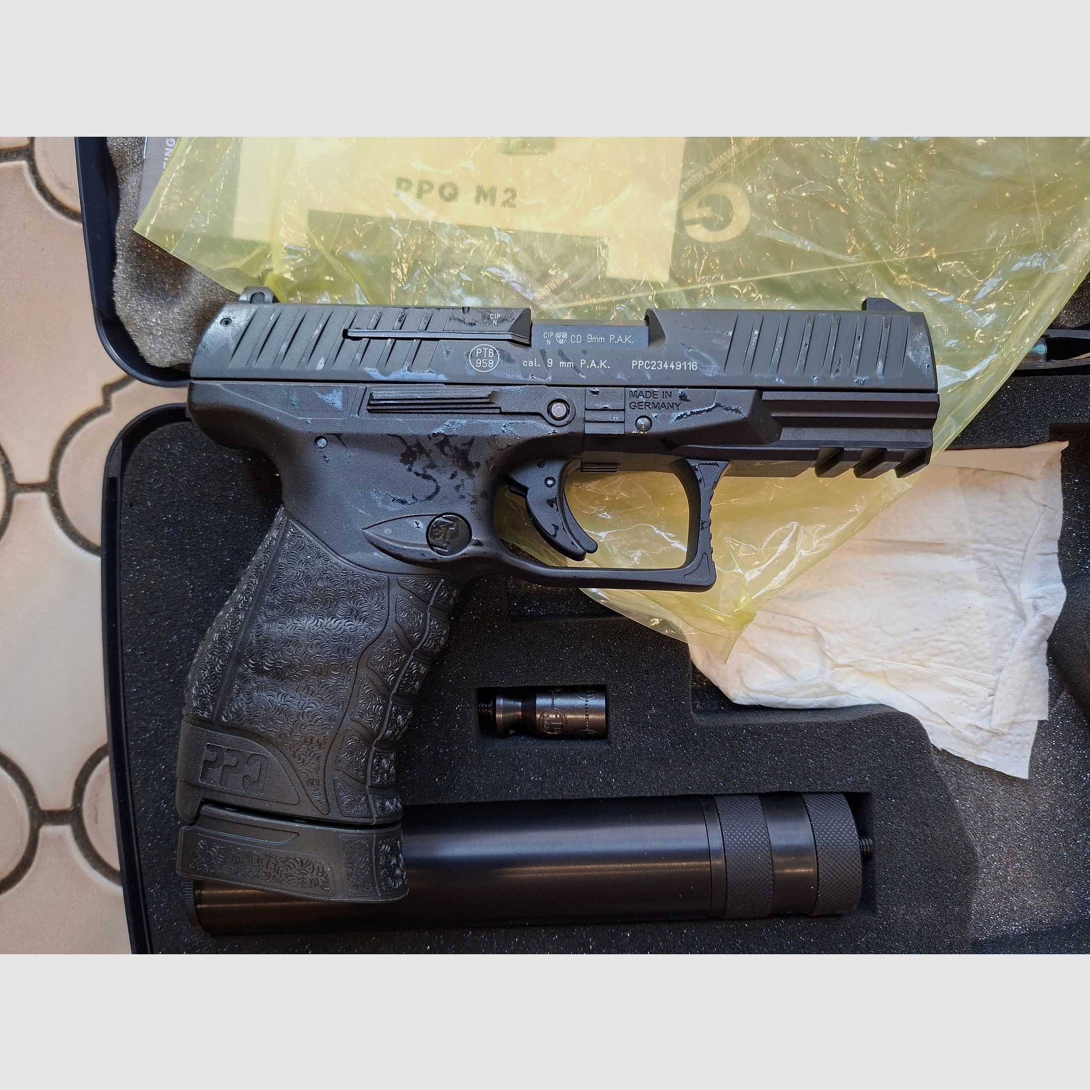 Walther PPQ M2 BLK Navy Kit PAK, brand new and unfired.