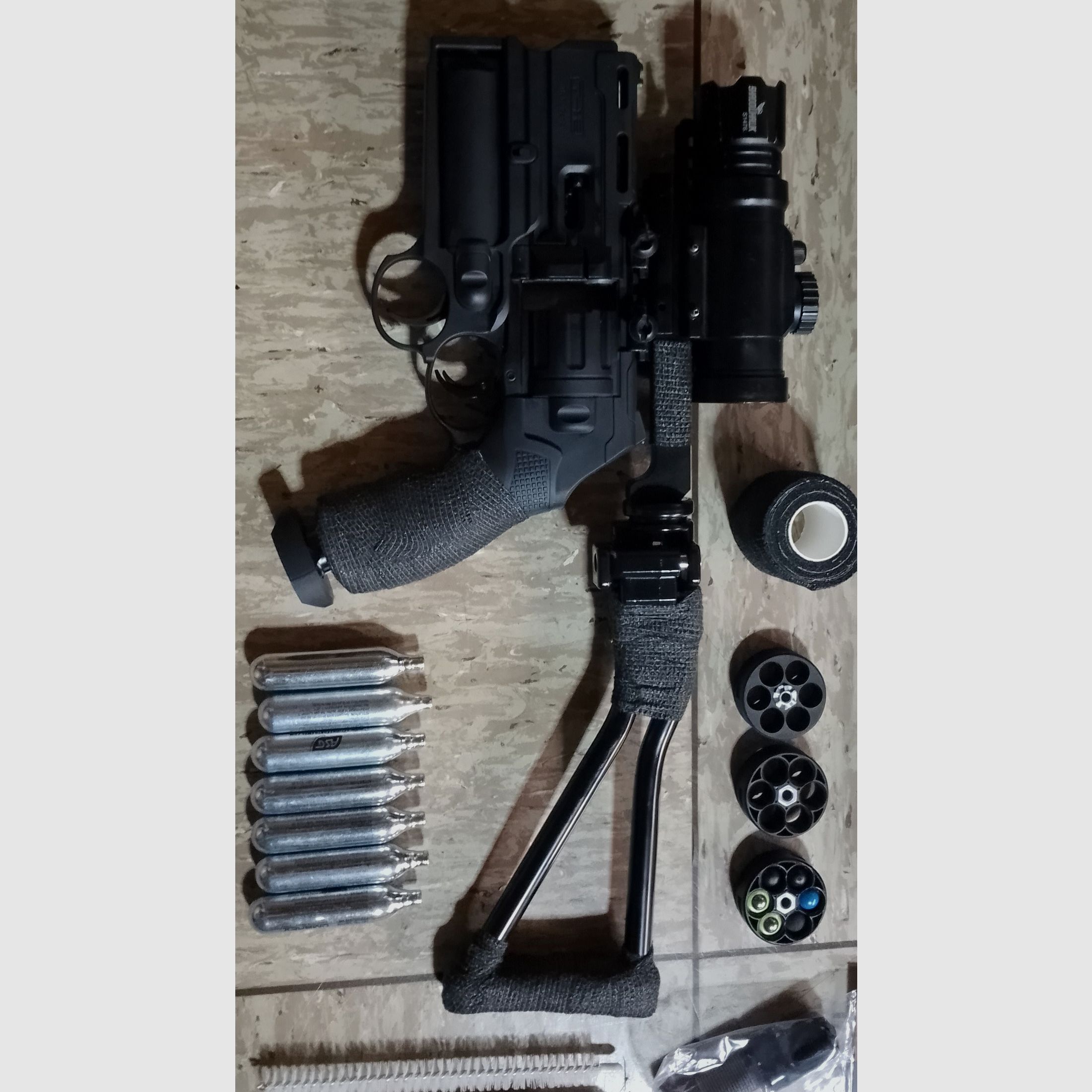 T4E Tr50 RAM .50 Set Pfeffer Launcher Visier Alu Schulterstütze Klappschaft Zubehör Hdr50 neuwertig optional Vordergriff 