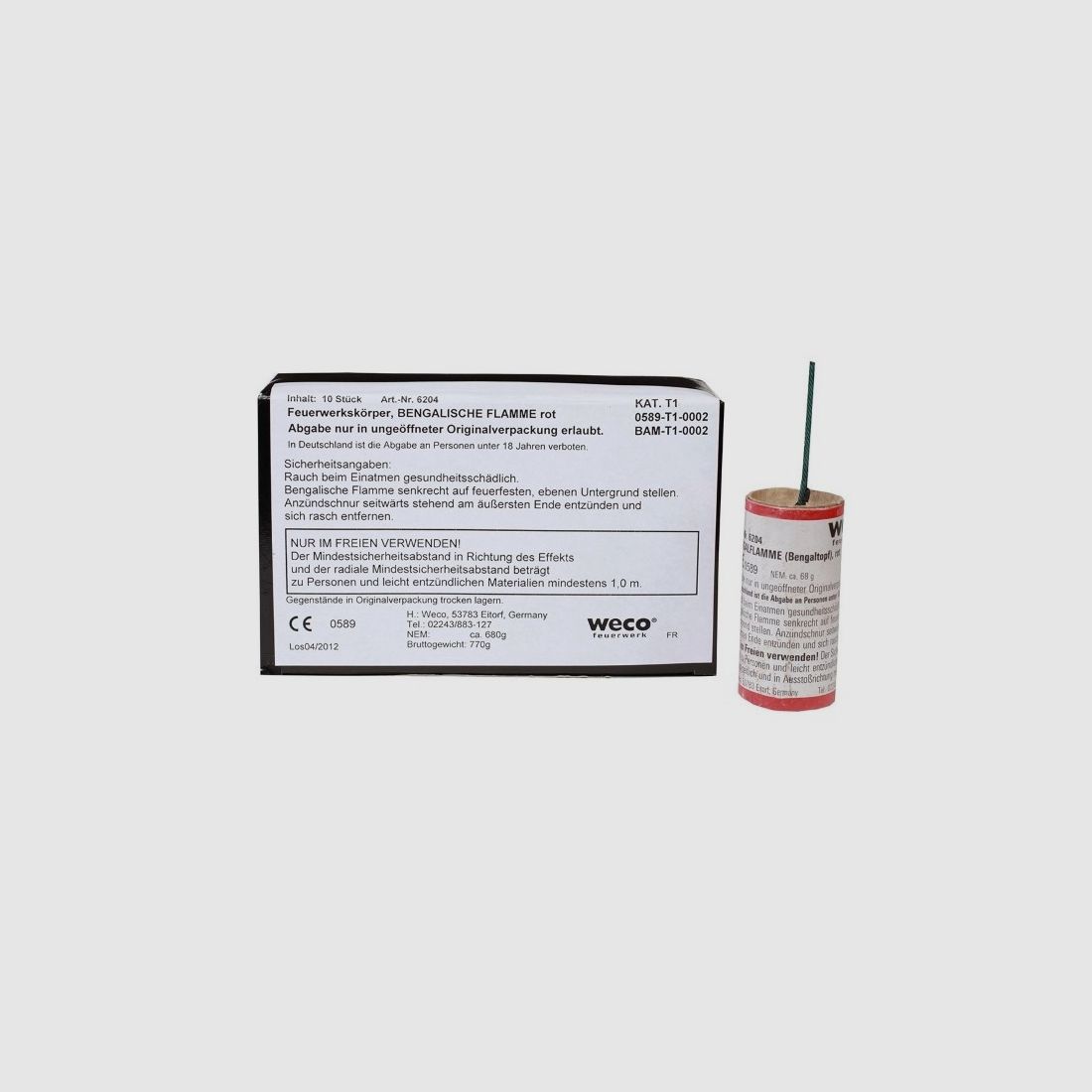 Torcia bengalese 10 pezzi rossa 60 sec.