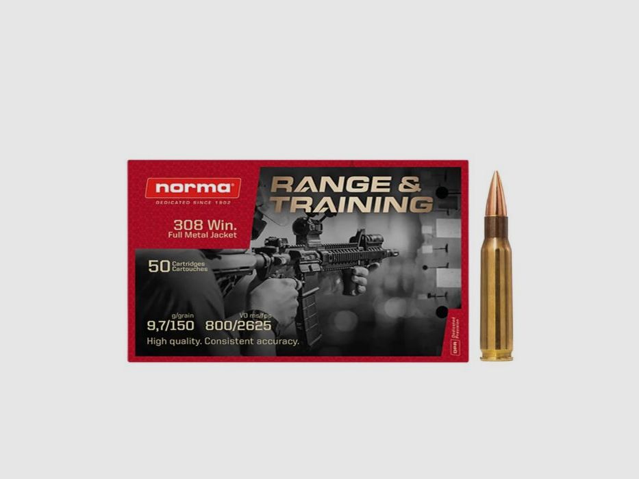 Norma .308 Win. FMJ Range & Training 150 Grain / 50 stuks, afbeelding 3 van 6
