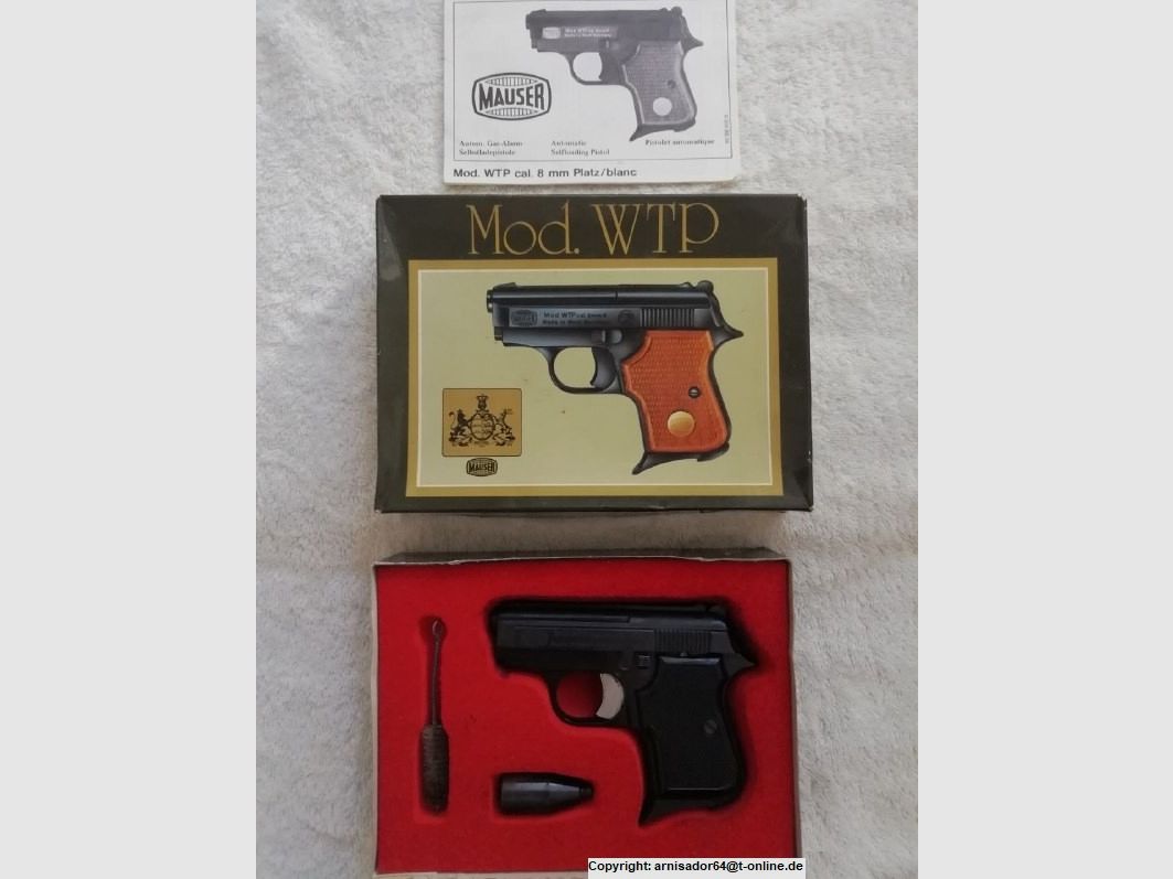 Pistolet gazowy/odstraszający Mauser (Umarex) WTP z oryginalnym pudełkiem z lat 80., zdjęcie 1 z 8