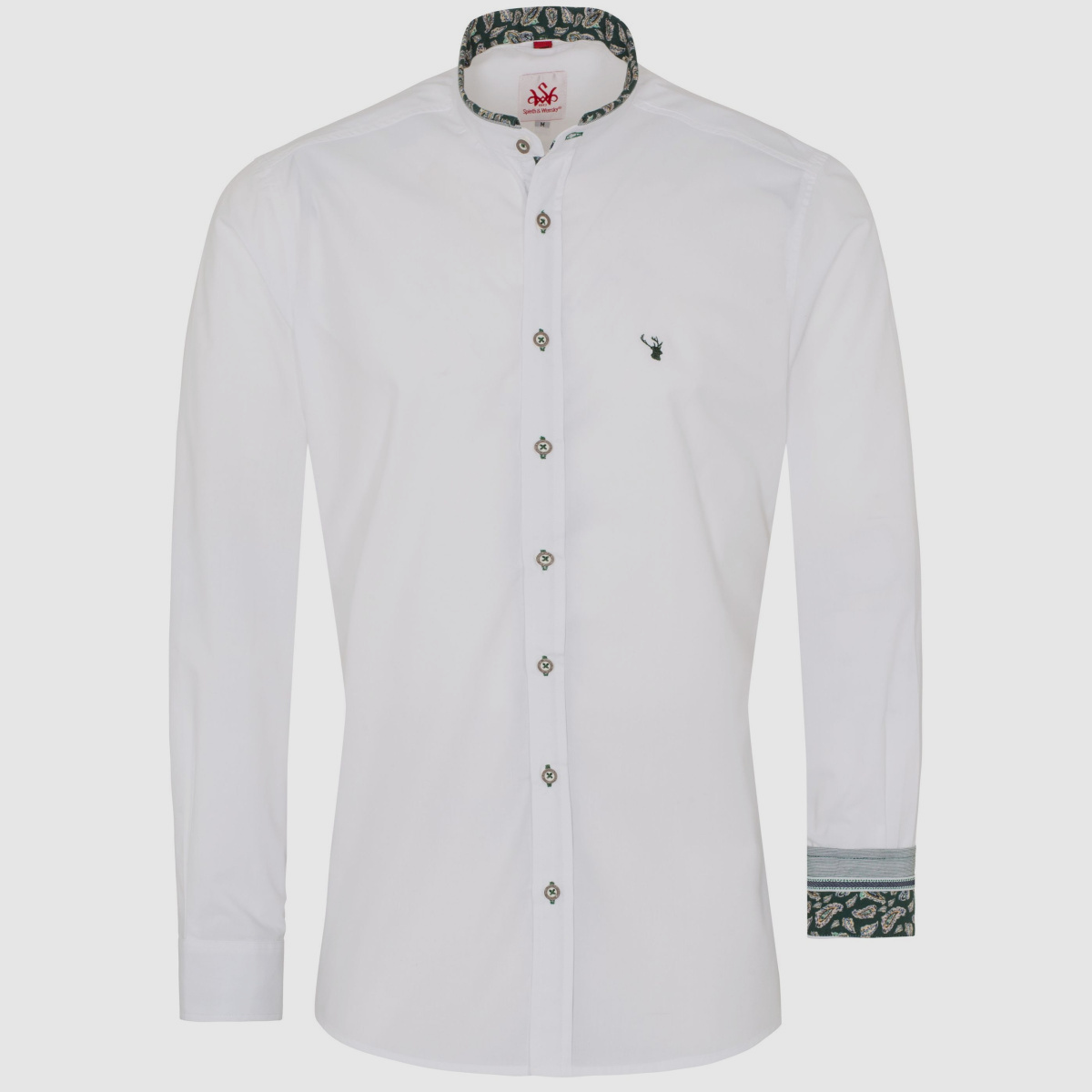 SPIETH & WENSKY Silas Stehkragen Hemd Slim Fit