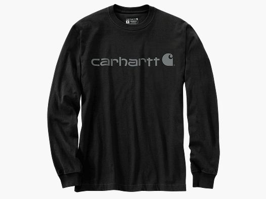 Carhartt Dearborn Relaxed LS Logo T-Shirt Men Black/Gray 2XL