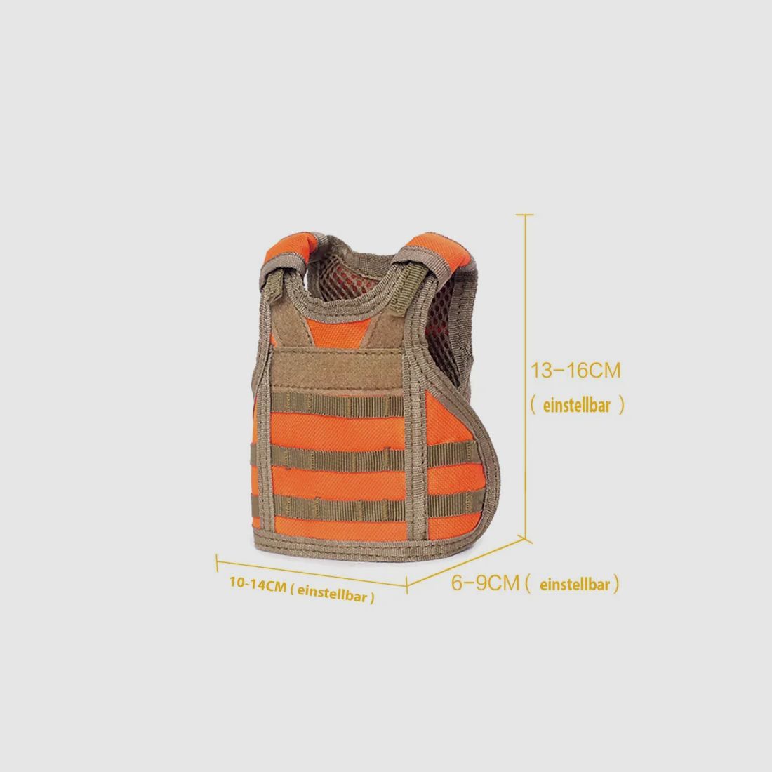 Mini Schutzweste für Bierflasche / Weinflasche / Thermosflasche - Orangerot