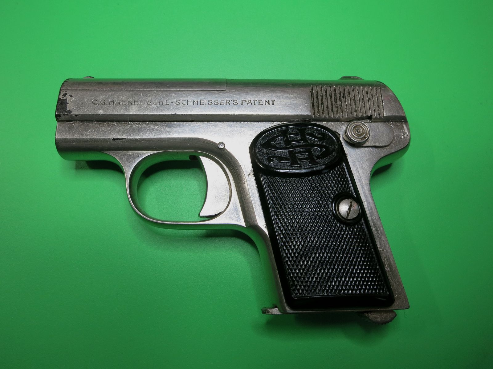 C.G. Haenel, Modell I, 6,35 mm Browning, absolute Rarität, Taschenpistole     #79