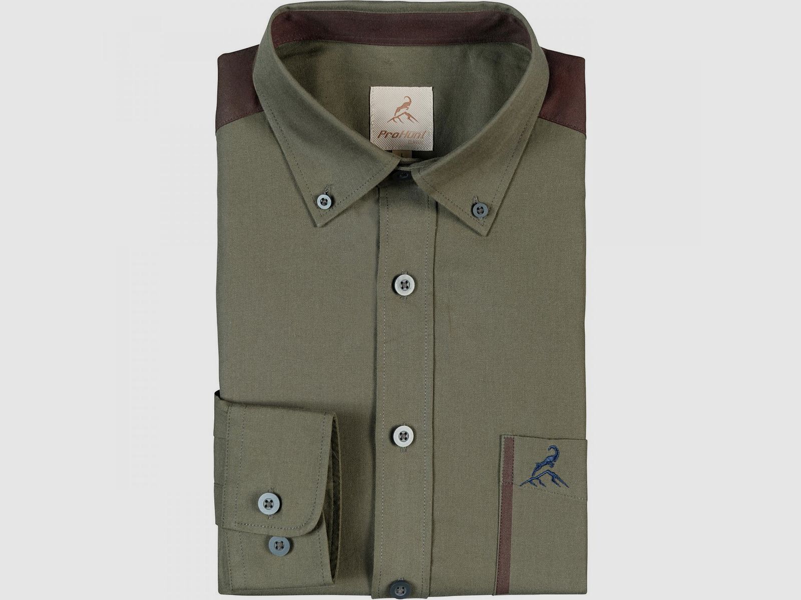 Nouan Langarm-Hemd Herren (Khaki/Ibex)