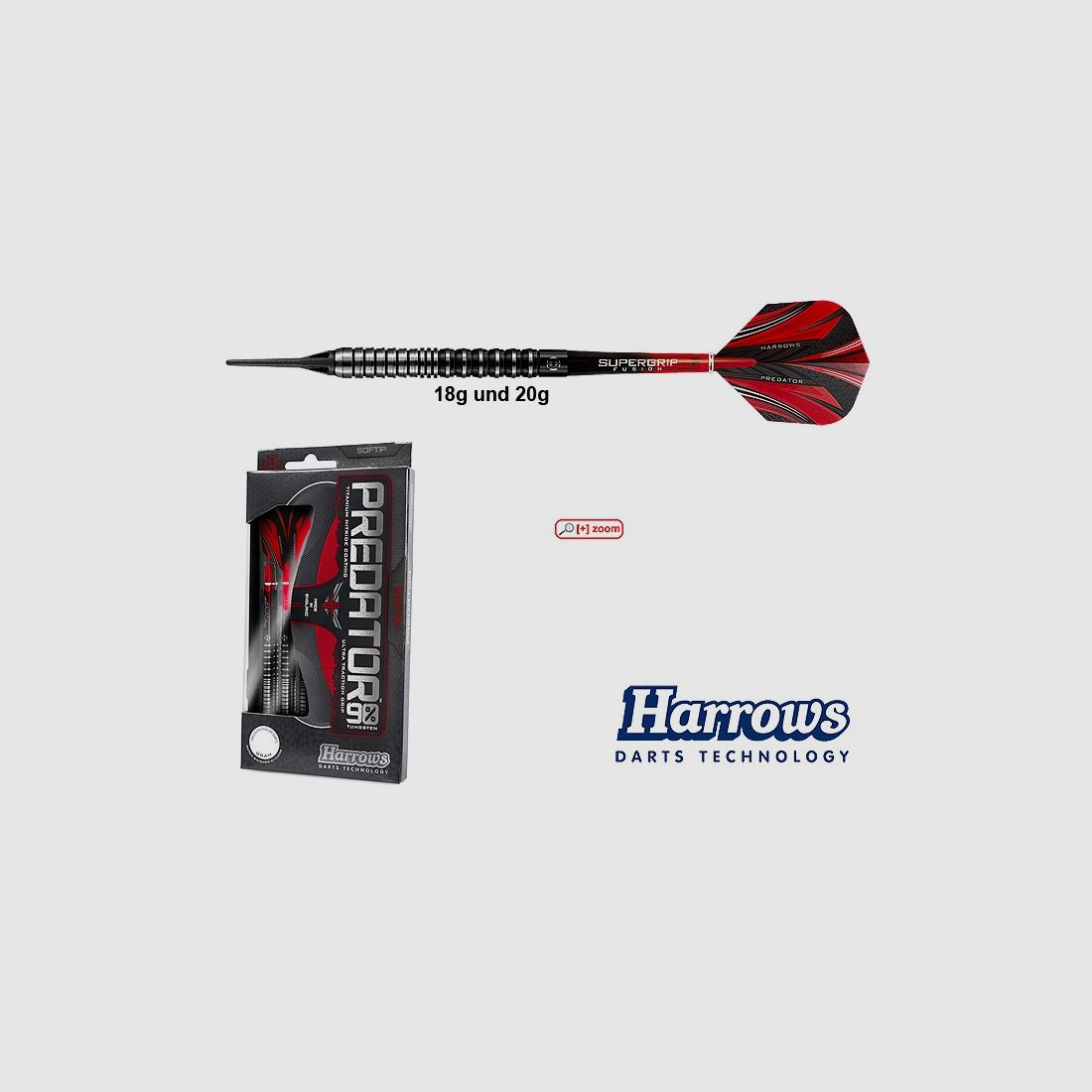 Harrows-Darts-Technology Predator 90% Soft 18g Dart & Zubehör