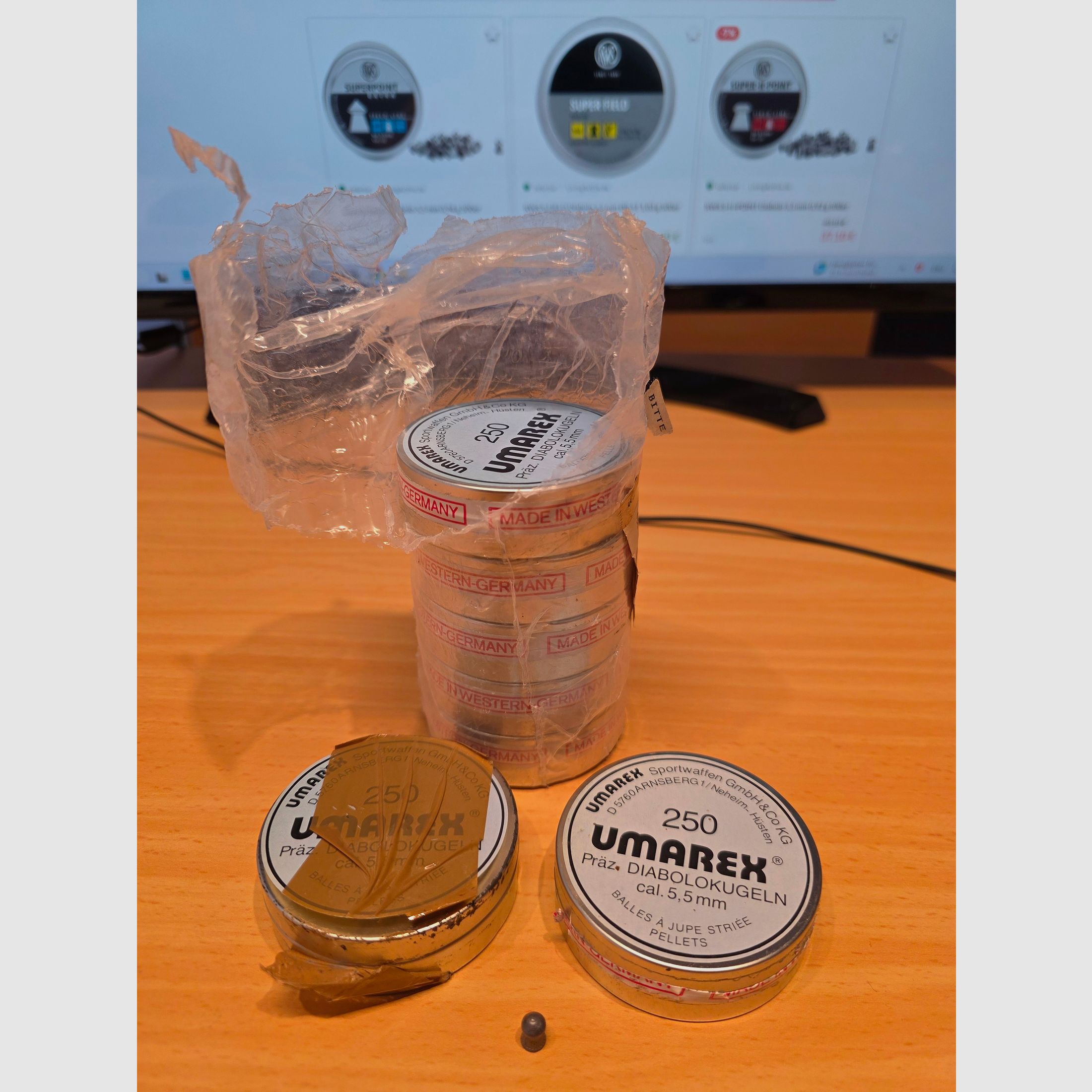 5.5 mm Rundkopf Diabolos UMAREX 7 x Dosen a 250  Stück