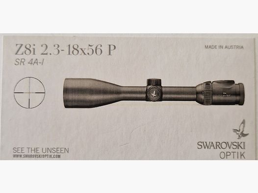 SWAROVSKI ZIELFERNROHR Z8i 2,3-18x56 P SR 4A-i MIT SCHIENE, NEUWERTIG!