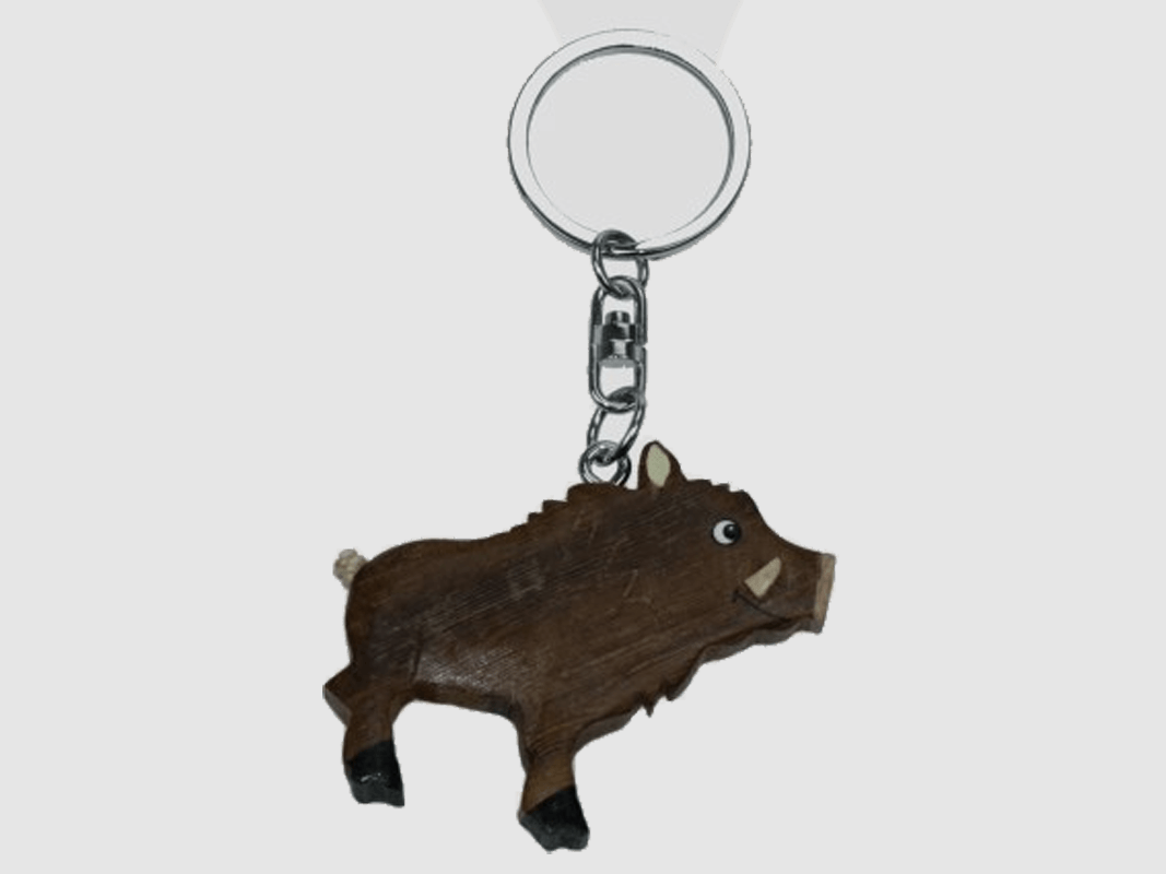 Holz-Schlüsselanhänger Wildschwein