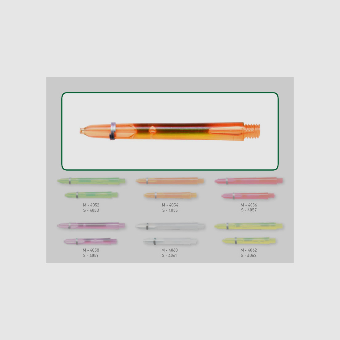 Elkadart SchĂ¤fte Edge Glow orange GrĂ¶Ăźe M LĂ¤nge 48 mm 2Ba-Gewinde 3 StĂĽck