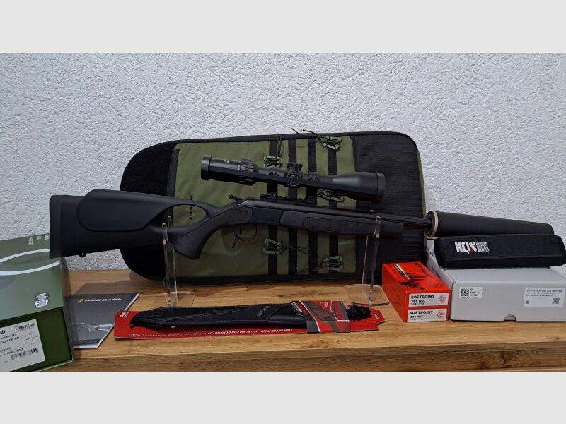 Bergara Bergara TD 13 , Kal. .308 Win., 18 Zoll Lauf , Mündungsgewinde 5/8x24; Meopta Zielfernrohr R5 SFP RD 3-15x50 Abs. 4c Leuchtpunkt; Schalldämpfer HQS Hunter 7,62mm , 5/8"x24 inkl. Neoprenschutz