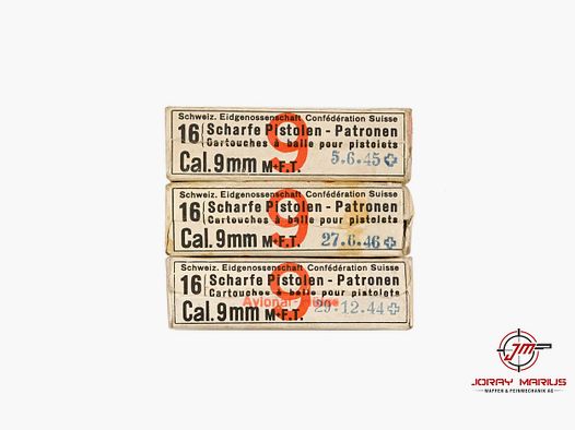 9mm Para Schweizer Sammlerpatronen (3 Packungen)