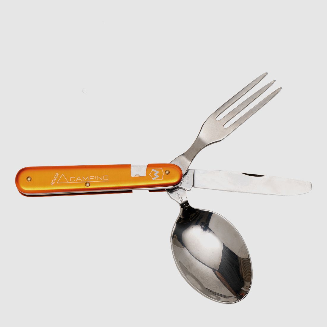 teilbares Camping-Besteck orange Messer Gabel Lffel Urlaub Reise