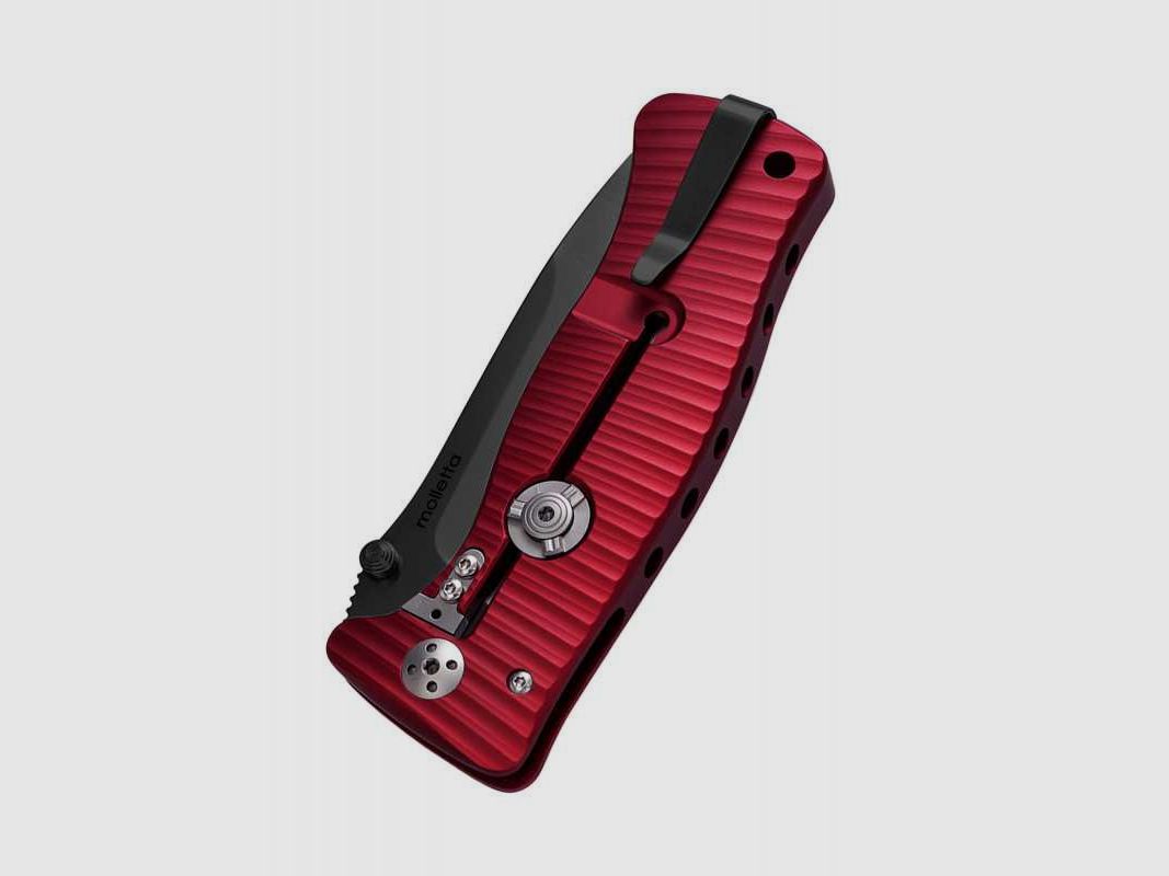 Lionsteel SR1 Aluminium Taschenmesser, Rot, Schwarz, D2