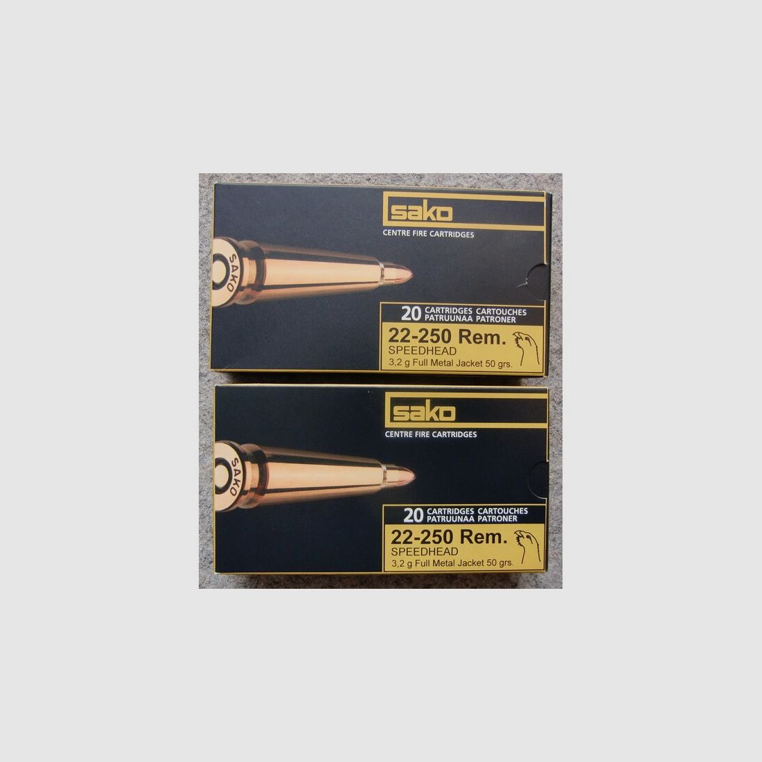 MUNITION: 40 PATRONEN KAL. 22-250 Rem., AB LAGER LIEFERBAR!!!