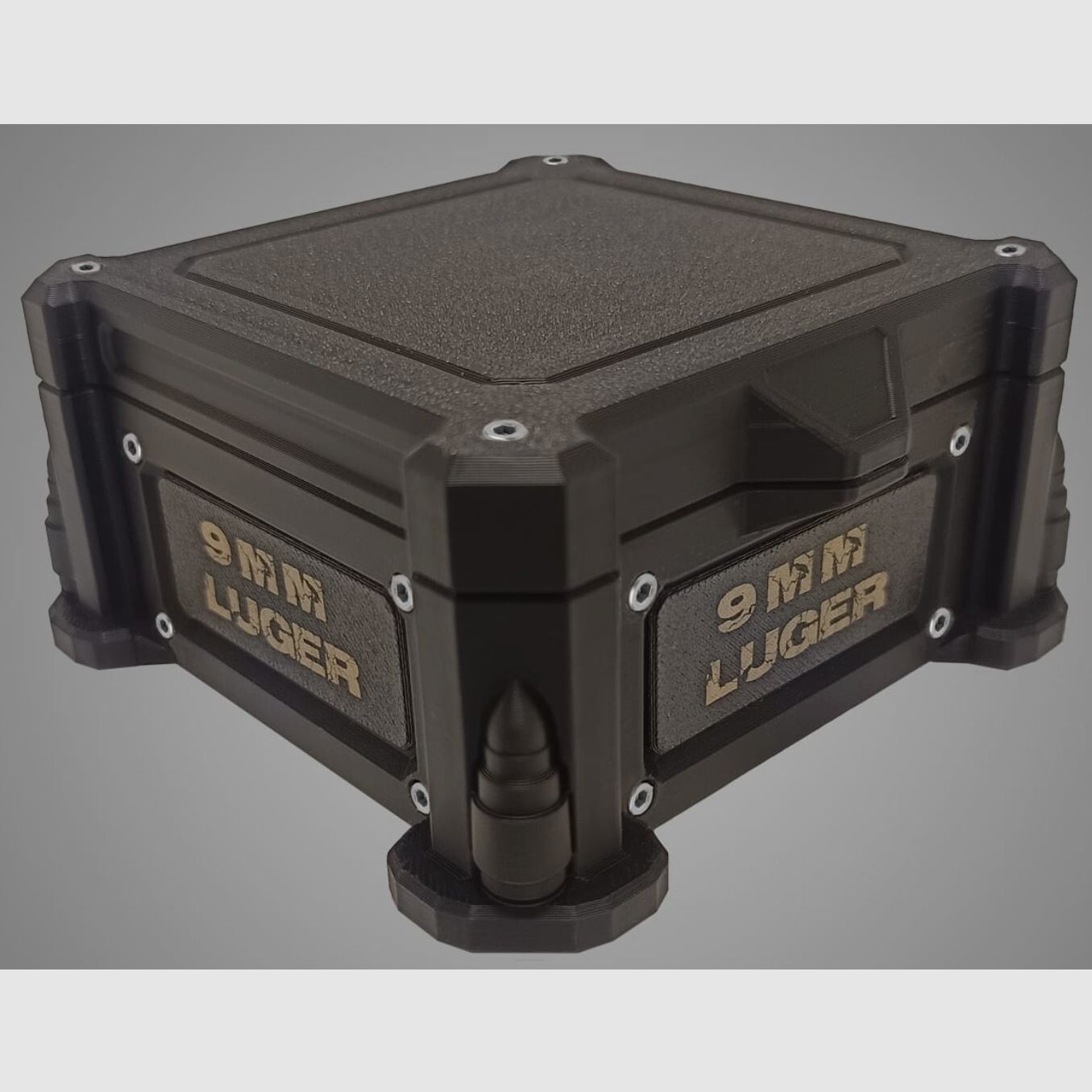 3D-Printed Precision Ammo Box, Cartridge Box, Ammo Box 9mm Luger / Parabellum