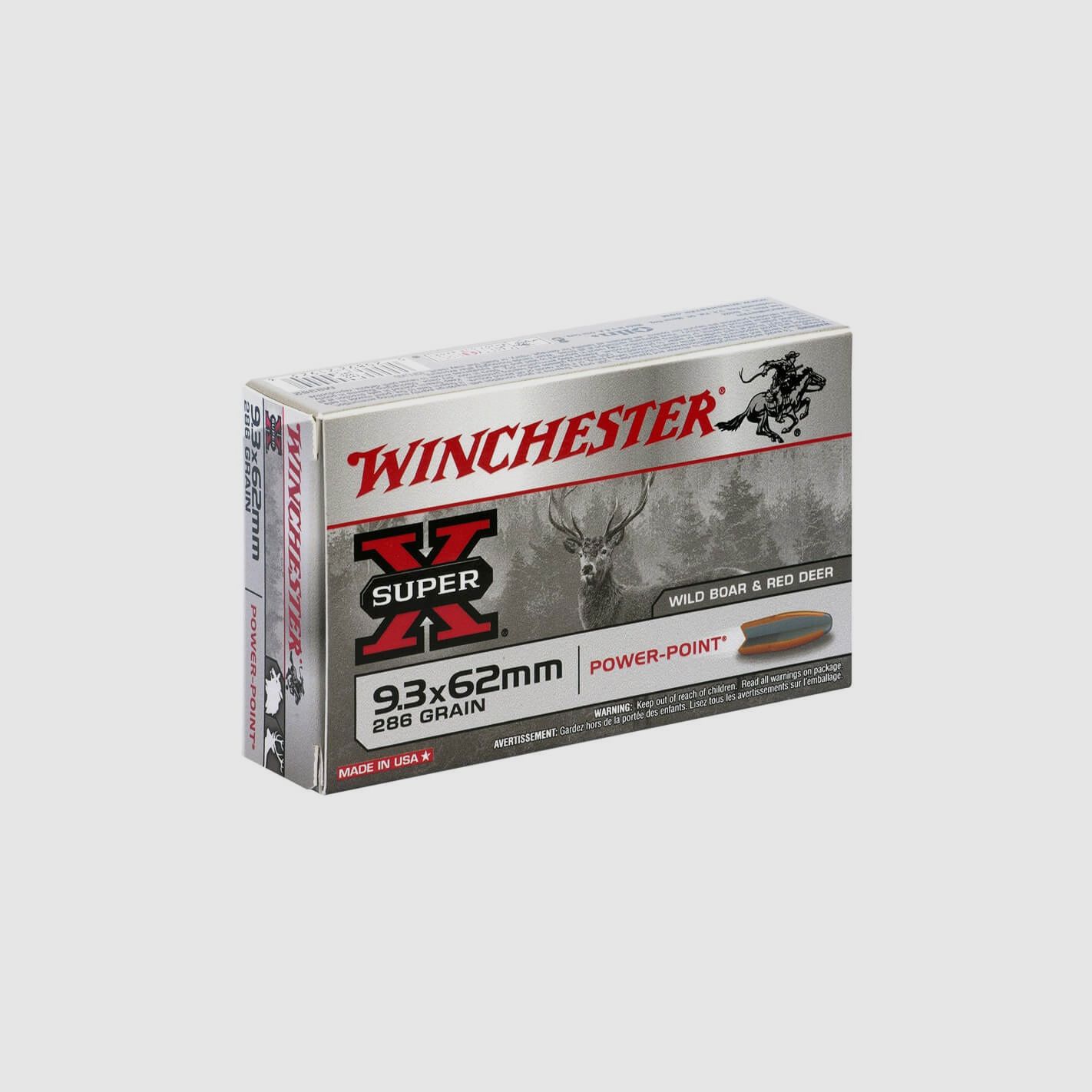 Winchester patronen kal. 9,3x62 Power Point 286 gr
