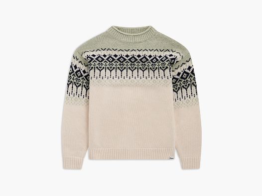 Bergans Steiro Knitted Wool Sweater Cream/Light Green Mud XL