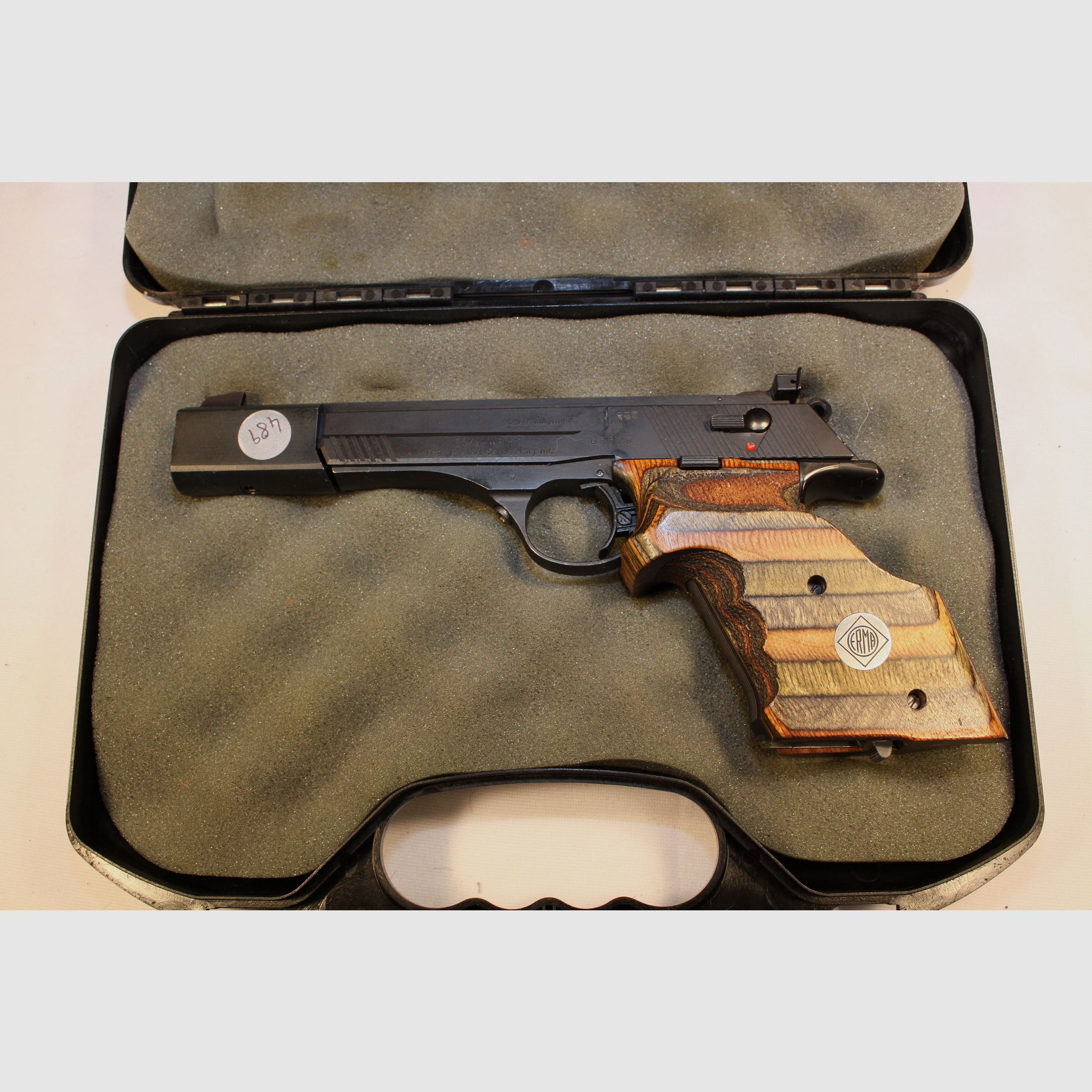 Erma ERP 85A Matchpistole im Kaliber .22 mit 6 Zoll Lauflänge. - ohne Magazin.