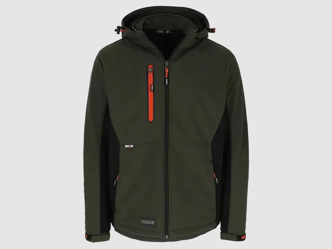 Softshelljacke Trystan Herren - Schwarz & Khaki - Herock®, Bild 2 von 16