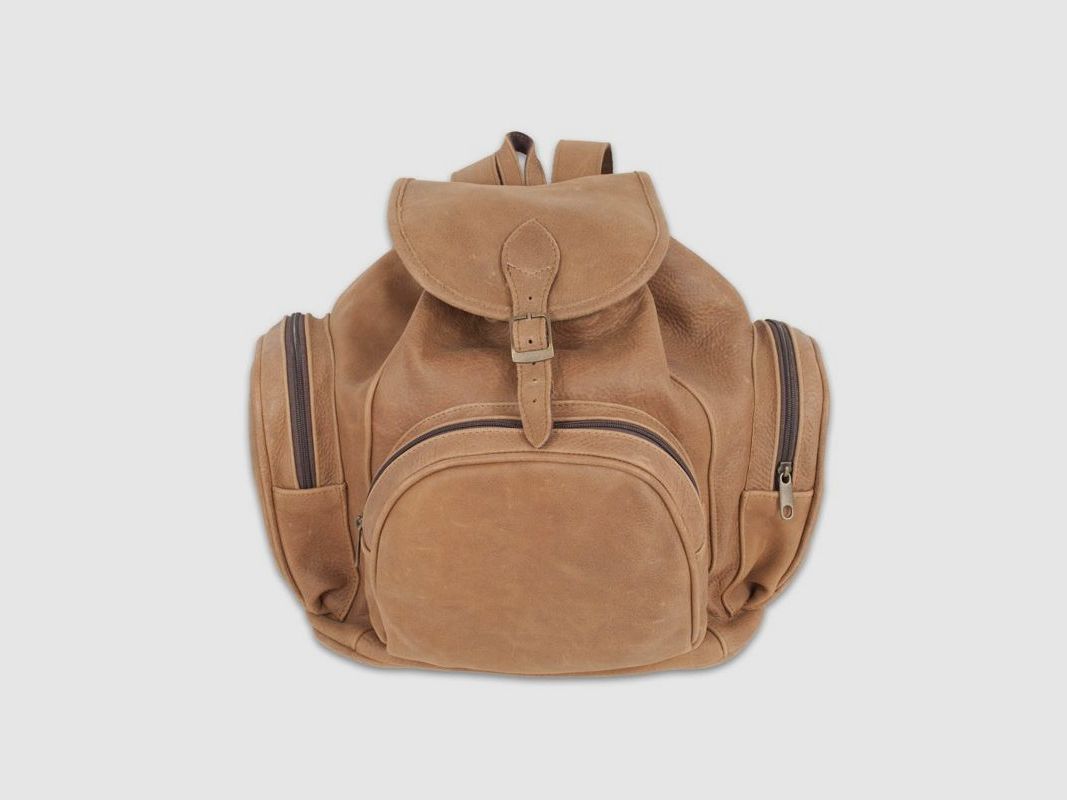 Leder-Rucksack 3 Fächer - schwarz, Bild 4 von 10