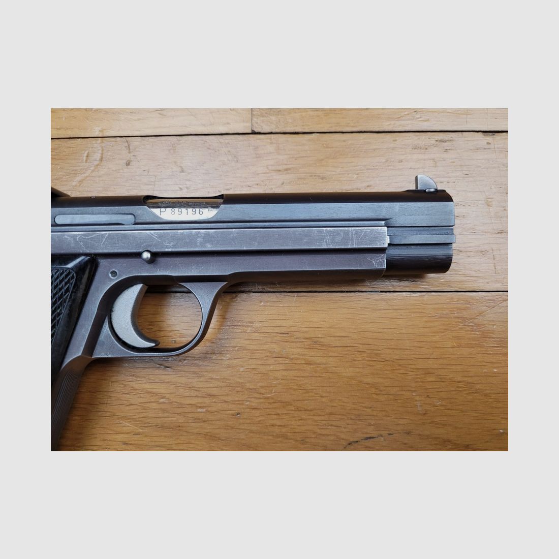 Superbe pistolet SIG P210-6 – Arme devenue mythique – Calibre 9 para – Version sport canon de 120 mm – Carcasse acier – TBE +, image 6 sur 15