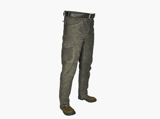 Hubertus Lederhose Trapper Dunkel Oliv