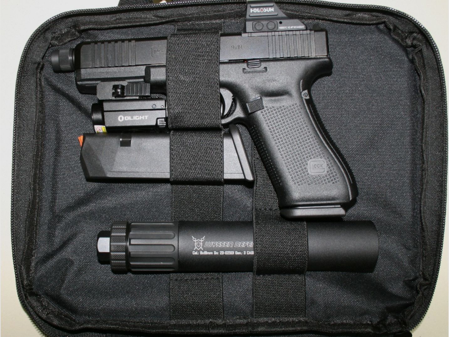 PACK SFO Glock 17 MOS/gewinde + Rotpunktvisier + Schalldämpfer + Kombi Lampe/Laser, Bild 8 von 8