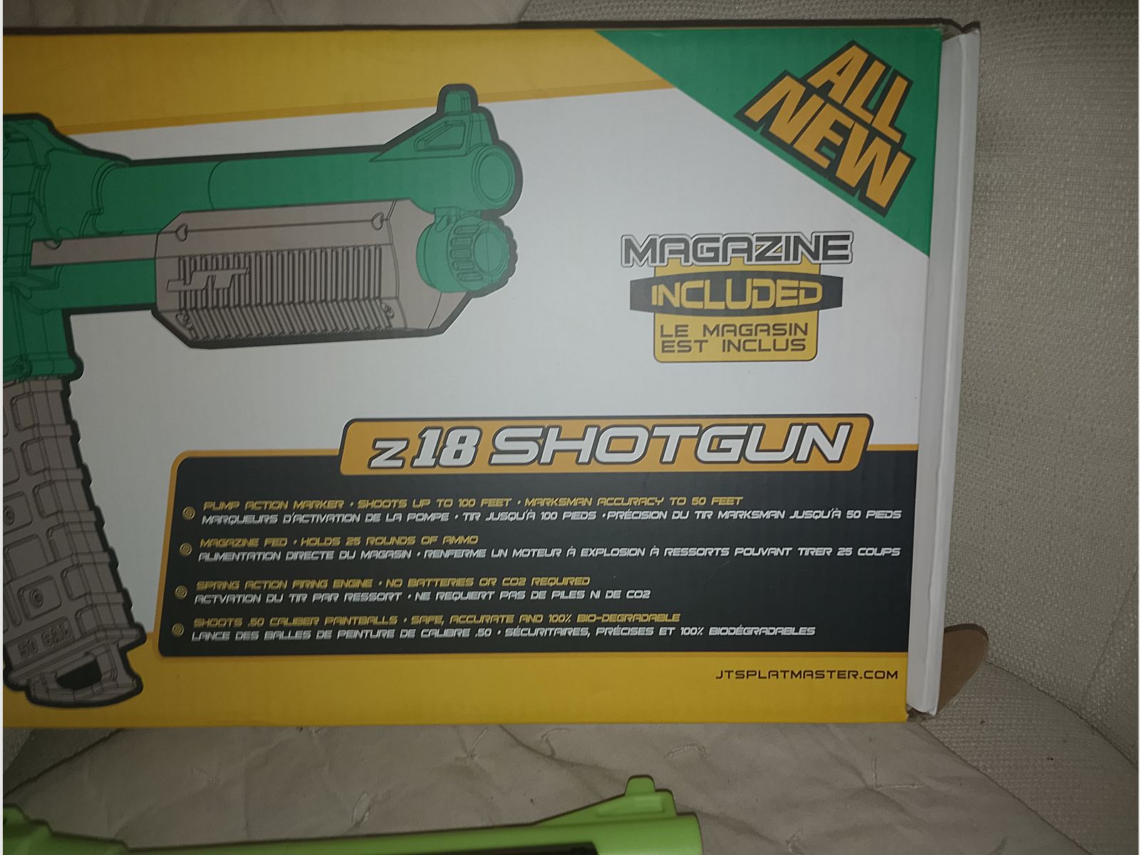 Marqueur à ressort Paintball Calibre .50 Fusil à pompe Enfants Junior Arme Boules en caoutchouc Pistolet