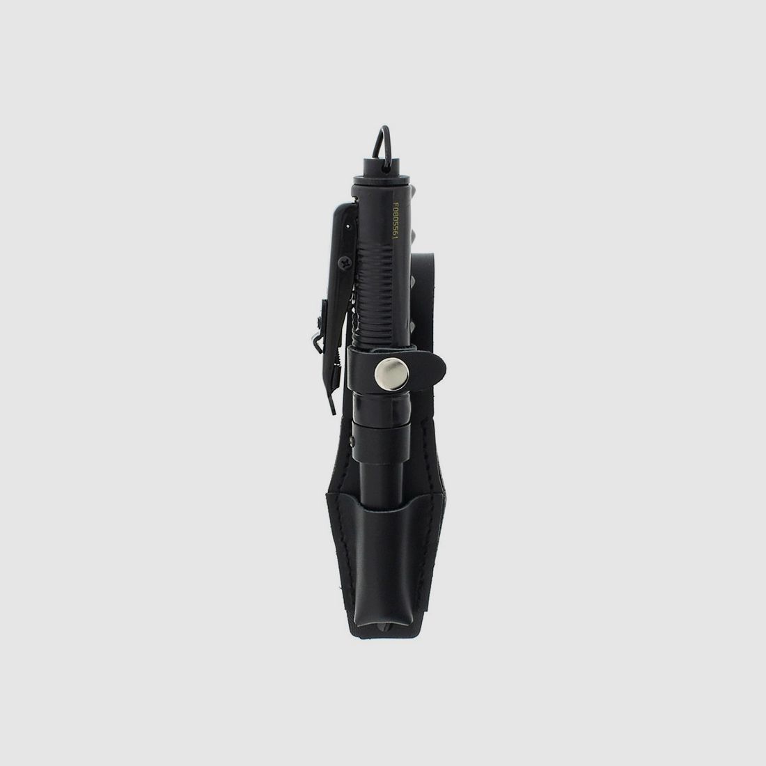 Automatik Teleskop Schlagstock Abwehrstock LĂ¤nge 50 cm schwarz  inklusive Lederholster (P18)