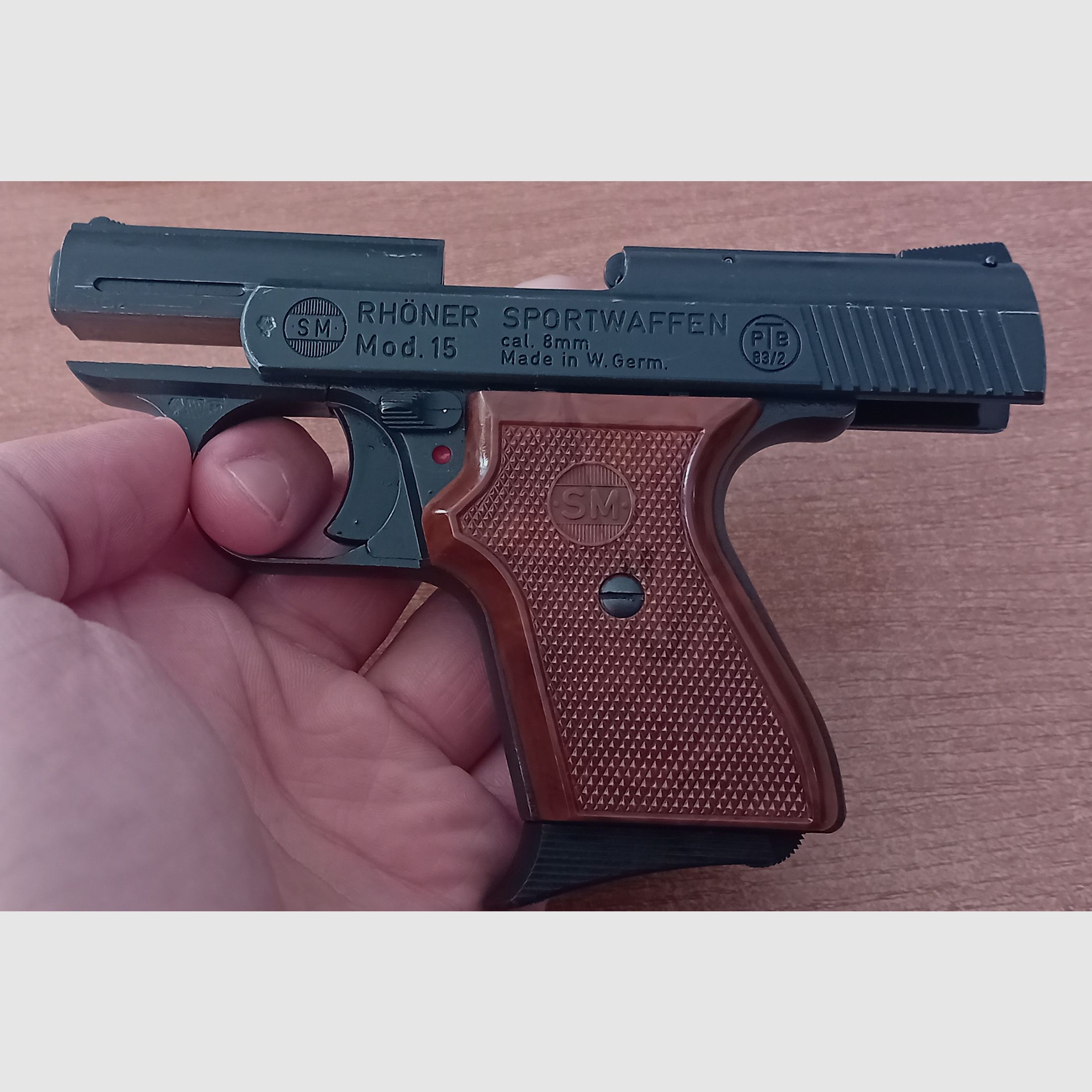 Alte Rhöner SM 15 Kal. 8 mm Knall im PTB 83/2 von 1989!